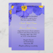 青かわいらしい庭の花クリスチャン、宗教的 招待状 (正面/裏面)