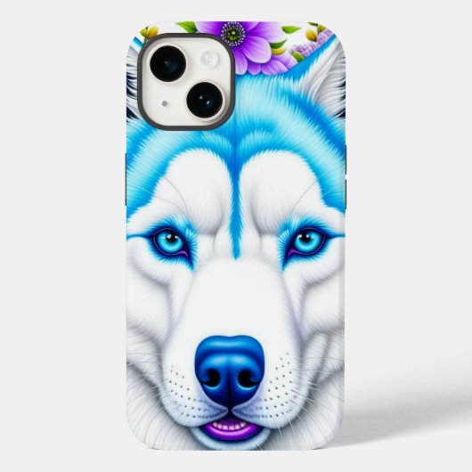 青かわいらしい目と花が生えるハお洒落スク Case-Mate iPhoneケース (裏面)