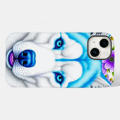 青かわいらしい目と花が生えるハお洒落スク Case-Mate iPhoneケース (裏面 (横))