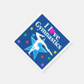 青かわいらしい私は体操パーティーナプキンが大好き スタンダードカクテルナプキン (角)