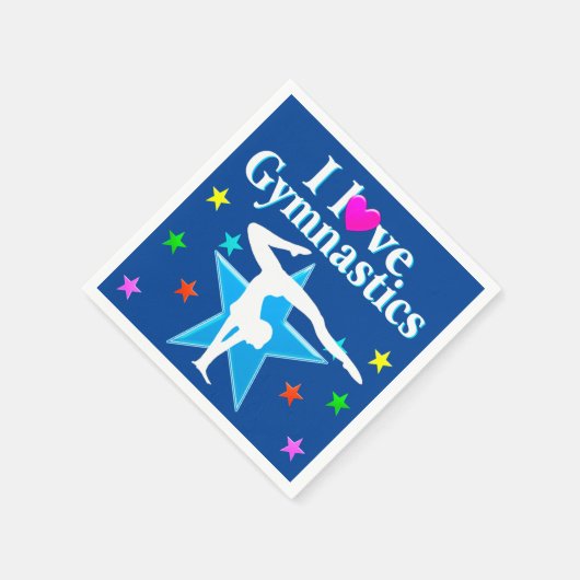 青かわいらしい私は体操パーティーナプキンが大好き スタンダードカクテルナプキン (角)