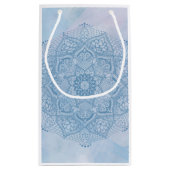 青かわいらしい聖蓮花曼荼羅 スモールペーパーバッグ (裏面)