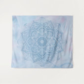 青かわいらしい聖蓮花曼荼羅 タペストリー (正面(横))