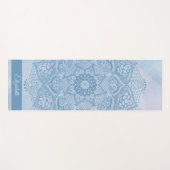 青かわいらしい聖蓮花曼荼羅 ヨガマット (正面(横))