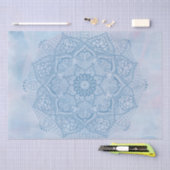 青かわいらしい聖蓮花曼荼羅 薄葉紙 (クラフト)