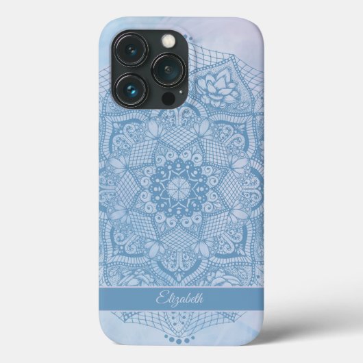 青かわいらしい聖蓮花曼荼羅 Case-Mate iPhoneケース (裏面)