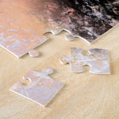 青かわいらしい花の女性 – オリジナル絵画 ジグソーパズル (側面)