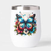 青かわいらしい蝶と花 (背面)