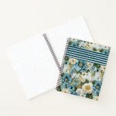 青かわいらしとクリームの水色の花 ノートブック (内部)
