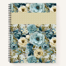 青かわいらしとクリームの水色の花 ノートブック