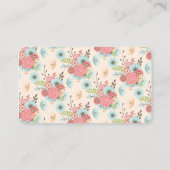 青かわいらしとコーラルのフローラ結婚の護衛カード プレイスカード (裏面)