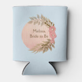 青かわいらしとピンクの花 缶クーラー (正面)