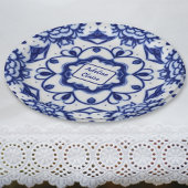 青かわいらしと白のアフタヌーンティー – 名前/文字 ペーパープレート