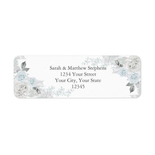 青かわいらしと白のバラ ラベル (正面)