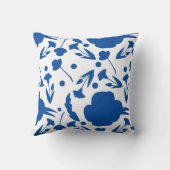 青かわいらしと白のフローラ クッション (裏面)