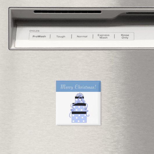 青かわいらしと白の水玉模様を含むパッケージ マグネット (インサイチュ (食洗機))