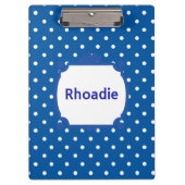 青かわいらしと白の水玉模様 クリップボード (正面)