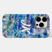 青かわいらしと白の花または雪 Case-Mate iPhoneケース (裏面 (横))