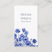 青かわいらしと白の花図 名刺 (正面)