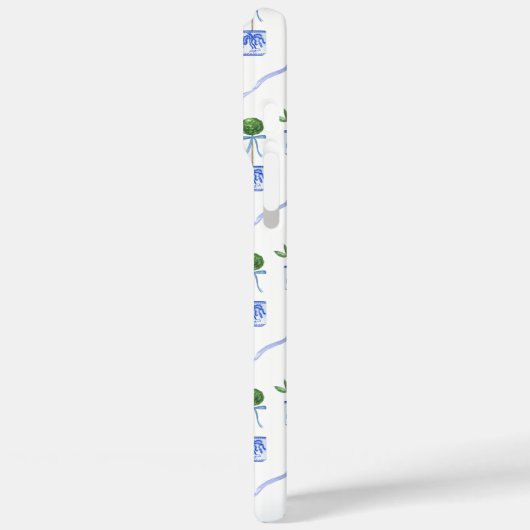 青かわいらしと白のChinoiserieの弓トピアリー Case-Mate iPhoneケース (裏面 / 左)