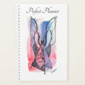 青かわいらしと赤の抽象芸術 プランナー手帳 (正面)