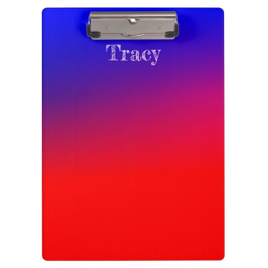 青かわいらしと赤グラデーション クリップボード (正面)