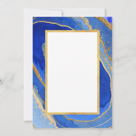 青かわいらしと金ゴールド |バルミツワー 招待状 (裏面)