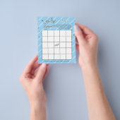 青かわいらしと銀の赤ちゃんシャワー – Bingo チラシ (手)