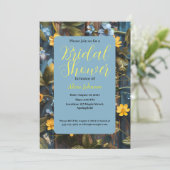 青かわいらしと黄のフローラデザイン 招待状 (スタンド正面)