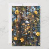 青かわいらしと黄のフローラデザイン 招待状 (裏面)