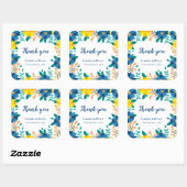 青かわいらしと黄のフローラ結婚に感謝 スクエアシール (シート)