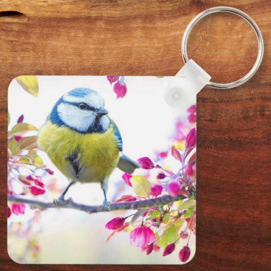 青かわいらしと黄色の鳥の分派パーティーの好意 キーホルダー (裏面)