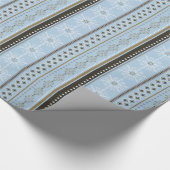 青かわいらしのクリストライプスマスの雪の結晶のギフトラップ ラッピングペーパー (角)