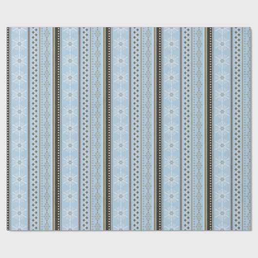 青かわいらしのクリストライプスマスの雪の結晶のギフトラップ ラッピングペーパー (フラット)