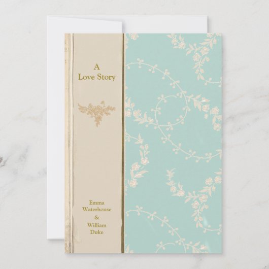 青かわいらしのテーマ淡い色ののチェラ結婚ブ本  セーブザデート (裏面)