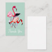 青かわいらしのピンクのフラミンゴ ノートカード (正面/裏面)