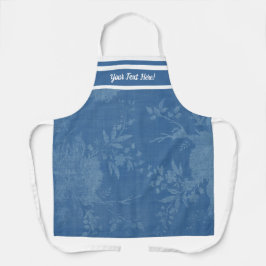 青かわいらしの花の模様 エプロン