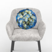 青かわいらしアジサイフローラ ラウンドクッション