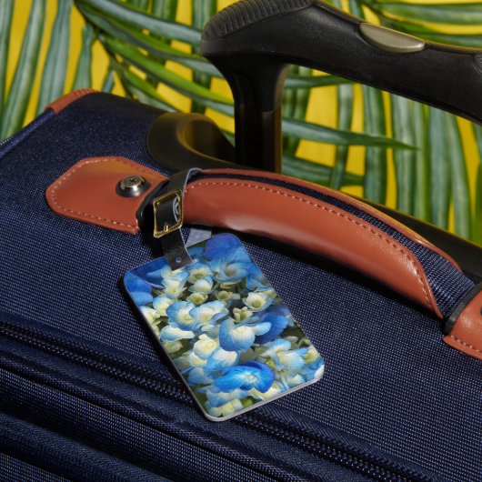 青かわいらしアジサイフローラ ラゲッジタグ (正面インサイチュ1)