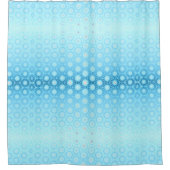 青かわいらしグラデーションと桃のジオメトリックなデュベットカバー シャワーカーテン (正面)