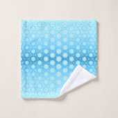 青かわいらしグラデーションと桃のジオメトリックなデュベットカバー バスタオルセット (ウォッシュタオル)