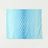 青かわいらしグラデーションと桃の幾何学的 タペストリー (正面(横))