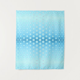 青かわいらしグラデーションと桃の幾何学的 タペストリー