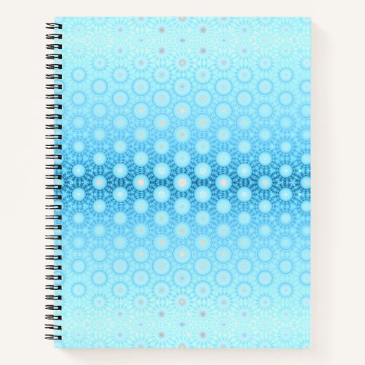 青かわいらしグラデーションと桃の幾何学的 ノートブック (正面)