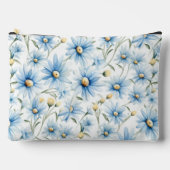 青かわいらしデイジー アクセサリーポーチ (正面)