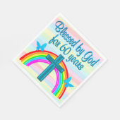 青かわいらしバイ神賛美60番目の誕生日ナプキンス スタンダードランチョンナプキン (角)