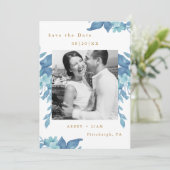 青かわいらしフローラと葉の結婚写真 セーブザデート (スタンド正面)