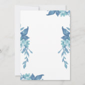 青かわいらしフローラと葉の結婚写真 セーブザデート (裏面)