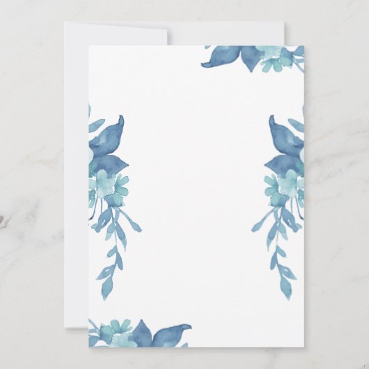 青かわいらしフローラと葉の結婚写真 セーブザデート (裏面)