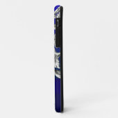 青かわいらしフローラダマスク Case-Mate iPhoneケース (裏面/左)